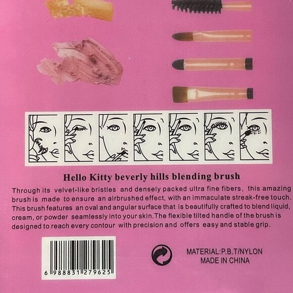 Hello Kitty Makeup Brush Set Comes w/7 Brushes (NEW) - Picture 6 of 7